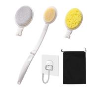 1 Ensemble D'Accessoires De Bain Pliables, 1 Crochet Transparent, 1 Sac De Rangement Étanche, Accessoires De Bain, Éponge De Bain À Long Manche, Applicateur De Crème Pour Le Dos