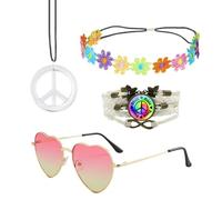1 Ensemble D'Accessoires Hippie, 1 Bracelet Multicouche, Costume Hippie Pour Femme, Ensemble De Décoration Rétro, Accessoires Pour Ensemble De Vêtements