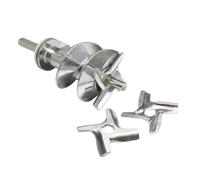 1 ensemble d'appareils de cuisine : 1 vis de hachoir à viande de 115 mm SS-989843 et 3 lames for Moulinex HV2 ME20 HV3 HV4 DR7 ME4 ME51 HV8
