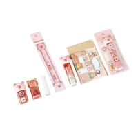 1 ensemble d'apprentissage coffret cadeau taille-crayon animal papeterie ensemble gomme, ruban correcteur règle, notes adhésives fournitures scolaires