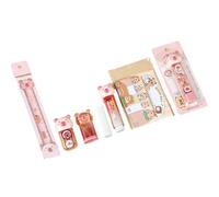1 ensemble d'apprentissage coffret cadeau taille-crayon animal papeterie ensemble gomme, ruban correcteur règle, notes adhésives fournitures scolaires