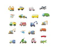 1 Ensemble D'Autocollants De Voiture D'Ingénierie De Dessins Animés, Autocollants Lumineux Créatifs, Autocollants Muraux Décoratifs Pour Enfants, Accessoires À Domicile.