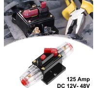 1 Ensemble DC 12V- 48V 125Amp Circuit Disjoncteur avec Manuel Reset Noir Rouge