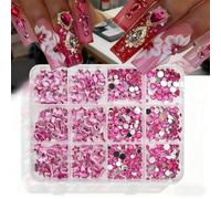 1 ensemble de 12 grilles pour ongles à plat, boîte de diamants en résine, pour Design créatif, projets à domicile, Art de mariage