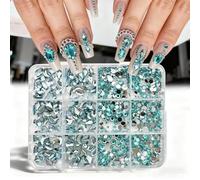 1 ensemble de 12 grilles pour ongles à plat, boîte de diamants en résine, pour Design créatif, projets à domicile, Art de mariage