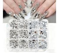 1 ensemble de 12 grilles pour ongles à plat, boîte de diamants en résine, pour Design créatif, projets à domicile, Art de mariage