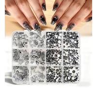 1 ensemble de 12 grilles pour ongles à plat, boîte de diamants en résine, pour Design créatif, projets à domicile, Art de mariage