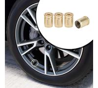 1 Ensemble De 13X9,5X10Mm Bouchons De Valve De Pneu Universels - Bouchon De Valve De Roue De Voiture Anti-Crash Pour Voiture Suv Vélo - Acier Inoxydable Ton Or