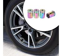 1 Ensemble De 13X9,5X10Mm Bouchons De Valve De Pneu Universels - Bouchon De Valve De Roue De Voiture Anti-Crash Pour Voiture Suv Vélo - Couleur En Acier Inoxydable Coloré