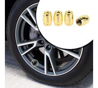1 Ensemble De 14X11Mm Bouchons De Valve De Pneu Universels - Bouchon De Valve De Roue De Voiture Anti-Crash - Alliage D'Aluminium Alliage De Zinc Tonalité Or Baril