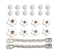 1 Ensemble De 22 Accessoires De Chaussures, Accessoires De Chaussures En Perles, Accessoires De Chaussures À Fleurs, Accessoires De Chaussures Pour Femmes, Accessoires De Chaussures Amovibles