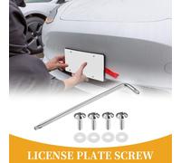 1 Ensemble De 4 Vis De Plaque D'Immatriculation Antivol Universelles 1/4" M6 - Boulons De Sécurité Pour Voiture Avec 4 Rondelles En Silicone - Alliage De Titane, Tonalité Titane