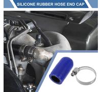 1 Ensemble De 40Mm Longueur 16Mm/0,63" Embout De Tuyau En Caoutchouc De Silicone Bleu Noir Avec Pinces Embout De Bouchage Renforcé En Silicone Pour Tube De Dérivation Universel