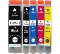 1 Ensemble de 5 Cartouches d'encre à remplacer Epson T2636 (26XL Series) Compatible/non-OEM pour Epson Expression Premium