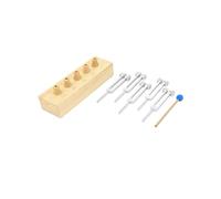1 Ensemble de 5 Diapasons pour le Cerveau, pour Delta, Theta, Alpha, Beta, avec Boîte Vocale en Bois pour la Thérapie Sonore