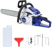 1 Ensemble de 58 CC Tronconneuse Thermique,Tronçonneuse à essence de 20 pouces, tronçonneuse à essence portative à 2 temps pour la coupe de bois et d'arbres à la ferme (Bleu)