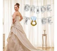 1 ensemble de ballons de mariage, accessoires de décoration de fête, décorations de fiançailles, grandes lettres et anneaux en diamant pour décoration de fête, ballons argentés