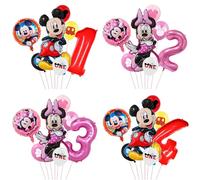 1 ensemble de ballons en aluminium Mickey et Minnie, décoration d'anniversaire pour enfants, ballons Mickey Mouse, fournitures de décoration pour fête de naissance 7pcs