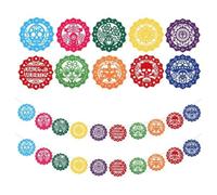 1 Ensemble De Bannières Sur Le Thème Mexicain, Bannières Du Jour Des Morts, Guirlande Dia De Los Muertos, Bannière Colorée Fiesta Mexicaine Papel Picado Pour Décorations De Fête D'anniversaire Fiesta,