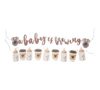 1 ensemble de bannières « Un bébé arrive », décoration pour baby | Bannière « Bébé arrive », décoration suspendue sur le thème du café pour une baby shower, panneau de fond pour une fête de na
