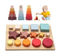 1 ensemble de blocs de construction en Silicone, formes géométriques en gel, jouet Montessori, anneaux de dentition, bloc souple, jouet éducatif Montessori pour bébé