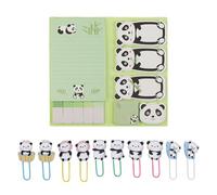 1 Ensemble De Blocs-Notes Panda Et 10 Morceaux De Trombones Panda, Papeterie Mignonne, Papeterie Créative, Fournitures D'Apprentissage Et De Bureau, Cadeaux Pour Étudiants