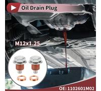 1 Ensemble De Bouchon De Vidange D'Huile Pour Nissan Pour Infiniti Boulon De Vidange D'Huile Vis De Réparation Filetage Avec Joint No.1102601M02 Métal Rouge Magnétique M12X1.25