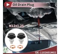 1 Ensemble De Bouchon De Vidange D'Huile Pour Nissan Pour Infiniti Boulon De Vidange pour carter D'Huile Vis Réparation Filetage No.1102601M02 Noir Blanc Métal Magnétique M12X1.25