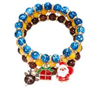 1 ensemble de bracelets extensibles colorés tendance et colorés sur le thème de Noël, ensemble de bracelets ornements, cadeaux d'anniversaire, accessoires élégants, taille unique, Comme décrit