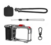 1 ensemble de cage de caméra d'action avec extension de griffe froide 1/4 interfaces pour modèles dédiés, plusieurs angles, poignée de caméra de batterie