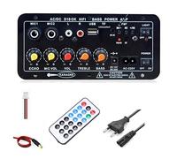 1 Ensemble de Carte D'Amplificateur Stéréo Bluetooth Numérique Caisson de Basses Double Microphone Amplificateurs de Karaoké Métal Noir + Plastique Adapté pour Haut-Parleur de 8 à 12 Pouces