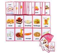 1 Ensemble de Cartes illustrées Alimentaires, Cartes éducatives d ' Apprentissage des Mots Anglais pour et débutants, Jeu d ' entraînement à la mémoire, Mots illustrés