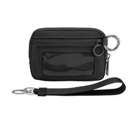 1 ensemble de ceinture athlétique élégant en tissu polyester résistant aux intempéries 14 x 9,5 cm taille variété de motifs avec sangle résistant à l'eau pour téléphone poignet étui de transport, Noir