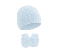 1 ensemble de chapeaux et mitaines anti-rayures pour nouveau-nés, couvre-chef en coton doux et respirant pour garçons et filles de 0 à 6 mois