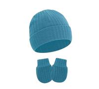 1 ensemble de chapeaux et mitaines anti-rayures pour nouveau-nés, couvre-chef en coton doux et respirant pour garçons et filles de 0 à 6 mois