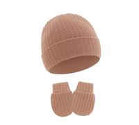1 ensemble de chapeaux et mitaines anti-rayures pour nouveau-nés, couvre-chef en coton doux et respirant pour garçons et filles de 0 à 6 mois