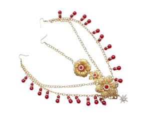 1 ensemble de coiffe de mariage PS16A1 rouge rond bea | 1 ensemble de composants légers et confortables pour la mariée, facile à utiliser, sans outils, assemblage multi-occasions