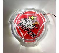 1 ensemble de décalcomanies de logo SUPER Griffin pour Scania, emblème avant de camion avec bandes lumineuses LED blanches 24V, applicable aux accessoires éclairés de camion (rouge)