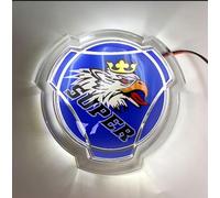 1 ensemble de décalcomanies de logo SUPER Griffin pour Scania, emblème avant de voiture et de camion avec bandes lumineuses LED blanches 24V, applicable aux accessoires éclairés pour camion (bleu)