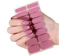 1 ensemble de décalcomanies imperméables pour ongles, couleurs unies assorties, application rapide, comprend une lime à ongles, pas besoin d ' outils pour un usage quotidien