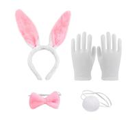 1 Ensemble De Déguisements De Lapin 3 Pièces, 1 Paire De Gants, Un Bandeau Avec Oreilles De Lapin, Un Couvre-Chef En Peluche Avec Oreilles De Lapin, Un Costume De Fête Pour Enfants Et Adultes.