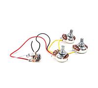 1 ensemble de faisceau de câblage de guitare 3 voies A250K 2 V 1T et faisceau de câblage pré-câblé pour réparation de guitare pré-câblée, kit électronique de préampli de circuit de préampli actif