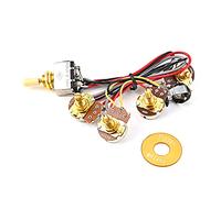 1 ensemble de faisceau de câblage de guitare 3 voies A250K 2 V 2T et pré-câblé Hareness réparation kit électronique pré-câblé kit de circuit actif préampli circuit