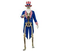 1 ensemble de figurines synthétiques pour décoration de patio, squelette debout, figurine complète pour fête, porche, entrée, accent, figurine squelette surdimensionnée, décoration extérieure, porche,