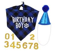 1 Ensemble De Fournitures De Fête d'anniversaire pour Chien Chapeau De Fête pour Chien Chapeaux d'anniversaire pour Chien Bandana d'anniversaire pour Chien Ballon Yardwe