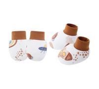 1 ensemble de gants et chaussettes pour bébé nouveau-né à 6 mois avec motif de dessin animé en coton doux, Joli espace, Taille unique