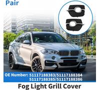 1 Ensemble De Grille De Feux De Brouillard Pour Bmw X6 2008-2014 Abs Noir, ArgentšŠ Ton Avant Gauche, Avant Droit Couverture D'Inserts De Feux De Brouillard InfšŠrieurs Avant