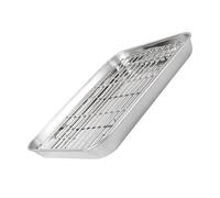 1 ensemble de grille vidange d'huile, poêle à pâtisserie en acier inoxydable for la friture, refroidissement des biscuits, Bacon, viande, plateau four cuisine domestique pour Cuisine(23.5X17.5X2.5CM)