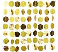 1 Ensemble De Guirlande en Papier Doré, Décoration Ronde à Paillettes, Guirlande en Papier Réfléchissant, Décoration De Table d'anniversaire, Adaptée pour Anniversaire, Mariage, Fond De Bannière