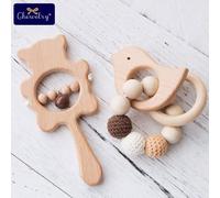 1 Ensemble De Jouets De Dentition En Bois Pour Bébé, Bracelet En Bois, Hochet Musical À Mâcher, Jouets De Poussette De Gymnastique Pour Enfants